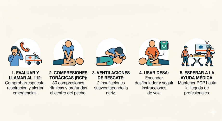 5 pasos básicos de reanimación cardiovascular